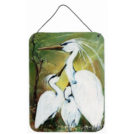 Carolines Treasures Blessing At Feeding Time Egret Family Wall and Door Hanging Prints MW1186DS1216
